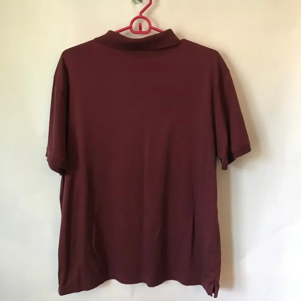 Banana Republic Shirt Mens Size XL Tall Burgundy Cotton Slim Fit Luxe Technology